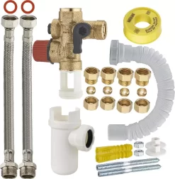 Kit Complet De Raccordement Facile (sans Soudure 1/2' NOYON & THIEBAULT - Ø Tube Cuivre 14 Et 16 Mm) De Chauffe-eau Avec Groupe De Sécurité Droit - 7721-ECOC1