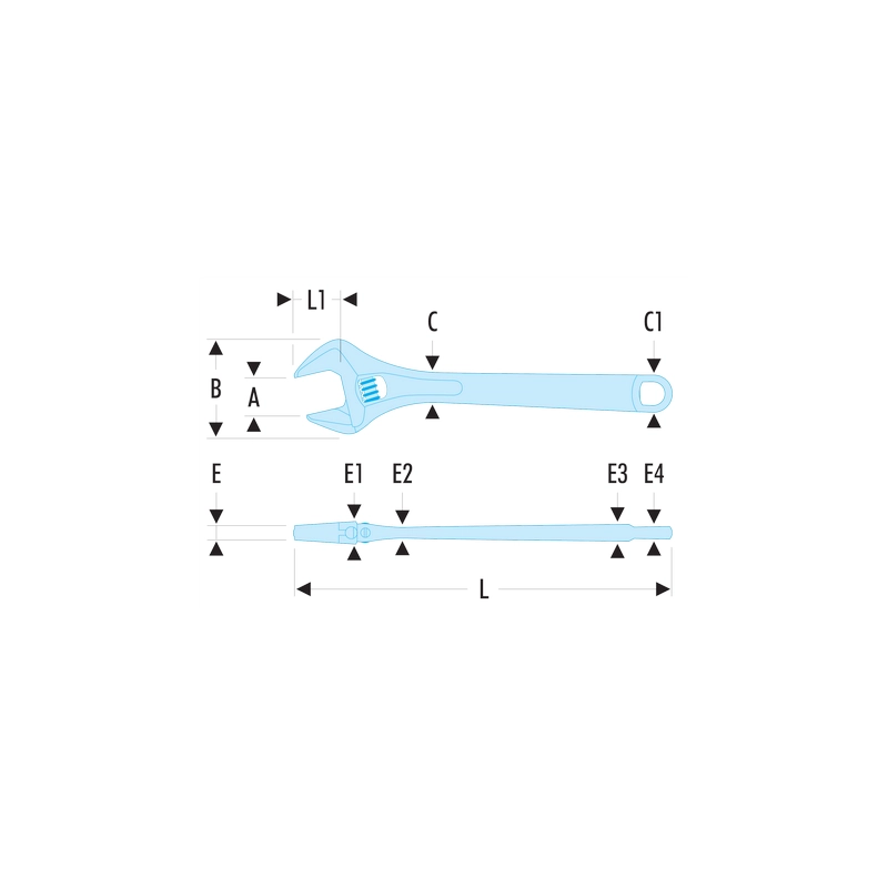 Clé à Molette Chromée FACOM Ouverture 44 Mm - 113A.15C 4 Clé à Molette Chromée FACOM Ouverture 44 Mm - 113A.15C – Image 2
