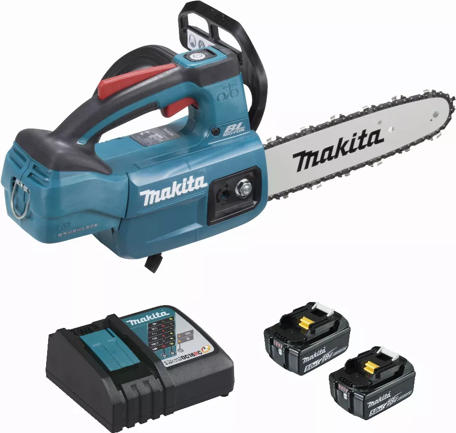Tronçonneuse D'élagage 18 V Li-Ion 5 Ah 25 Cm MAKITA - 2 Batteries Et Chargeur - DUC254RT2 3 Tronçonneuse D'élagage 18 V Li-Ion 5 Ah 25 Cm MAKITA - 2 Batteries Et Chargeur - DUC254RT2