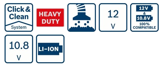 Aspirateur Sans-fil GAS 12V BOSCH - 2 Batteries 2.5Ah + Chargeur + Accessoires - 06019E3003 8 Aspirateur Sans-fil GAS 12V BOSCH - 2 Batteries 2.5Ah + Chargeur + Accessoires - 06019E3003 – Image 6