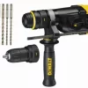 Perforateur DEWALT SDSPlus 800W - Mandrin + Poignée + Mallette De Transport + 3 Burins + 3 Forets - D25134KP