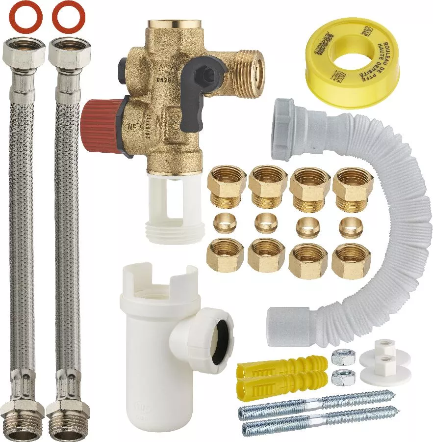 Kit Complet De Raccordement Facile (sans Soudure 1/2' NOYON & THIEBAULT - Ø Tube Cuivre 14 Et 16 Mm) De Chauffe-eau Avec Groupe De Sécurité Droit - 7721-ECOC1 4 Kit Complet De Raccordement Facile (sans Soudure 1/2' NOYON & THIEBAULT - Ø Tube Cuivre 14 Et 16 Mm) De Chauffe-eau Avec Groupe De Sécurité Droit - 7721-ECOC1 – Image 2