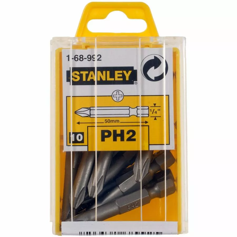 Stanley Lame De Vissage Longue Phillips Ph2 50mm - 10pieces - 1-68-992 3 Stanley Lame De Vissage Longue Phillips Ph2 50mm - 10pieces - 1-68-992