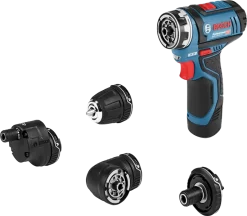 Perceuse/Visseuse BOSCH GSR 12 V-15 FC - Multifonction FlexiClick SET + 2 Batteries 2.0 Ah + 4 Accessoires - 06019F6000 -Artisanat Domestique Réduit VOA60093 2