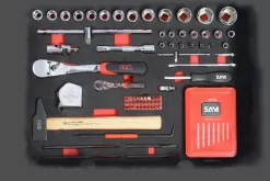 Valise Trolley + 136 Outils SAM OUTILLAGE Fermeture à Clé - CP-136N -Artisanat Domestique Réduit cp 136n 04