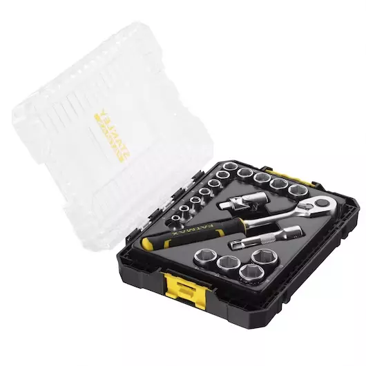 COFFRET DE DOUILLES STAKBOX M - 3/8’’ STANLEY JEU DE 18 PCS - FATMAX - FMMT98102-0 3 COFFRET DE DOUILLES STAKBOX M - 3/8’’ STANLEY JEU DE 18 PCS - FATMAX - FMMT98102-0