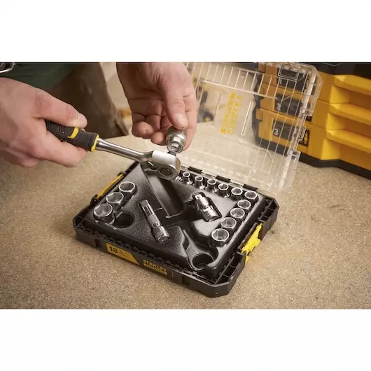 COFFRET DE DOUILLES STAKBOX M - 3/8’’ STANLEY JEU DE 18 PCS - FATMAX - FMMT98102-0 4 COFFRET DE DOUILLES STAKBOX M - 3/8’’ STANLEY JEU DE 18 PCS - FATMAX - FMMT98102-0 – Image 2