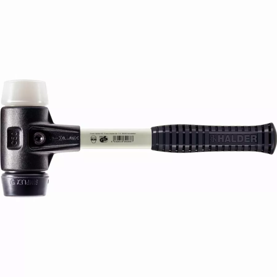 Maillet HALDER SIMPLEX Caoutchouc Chargé / Superplastique Avec Boîtier En Fonte Malléable Renforcée Et Manche En Fibre De Verre - D=40 Mm - 3727.040 3 Maillet HALDER SIMPLEX Caoutchouc Chargé / Superplastique Avec Boîtier En Fonte Malléable Renforcée Et Manche En Fibre De Verre - D=40 Mm - 3727.040